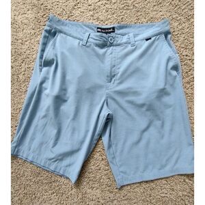 Travis Mathew Shorts Men's 36 Blue Performance Stretch Golf‎ Chino Flat Front